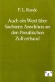 Auch ein Wort über Sachsens Anschluss an den Preußischen Zollverband