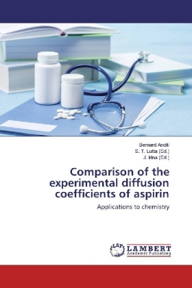 Comparison of the experimental diffusion coefficients of aspirin