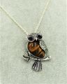 Edelsteinkette Eule mit Tigerauge