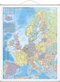 Stiefel Wandkarte Großformat Europa, Organisationskarte, mit Metallstäben