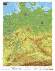 Stiefel Wandkarte Kleinformat Deutschland, physisch, ohne Metallstäbe