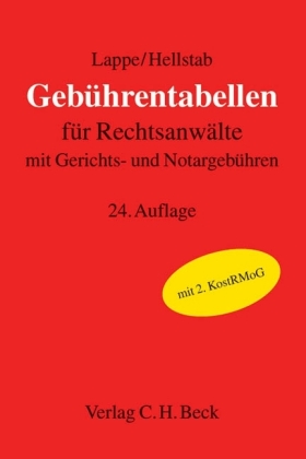 Gebührentabellen für Rechtsanwälte