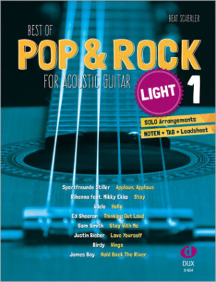 Best of Pop & Rock for Acoustic Guitar light. Vol.1