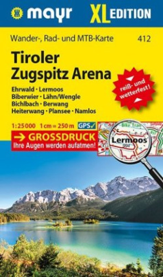 Mayr Karte Tiroler Zugspitz Arena XL, Ehrwald, Lermoos, Biberwier, Lähn/Wengle, Bichlbach, Berwang, Heiterwang, Plansee, Namlos