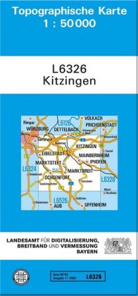 Topographische Karte Bayern Kitzingen