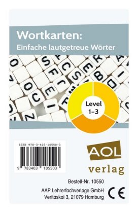 Wortkarten: Einfache lautgetreue Wörter - Level 1-3 (Kartenspiel)