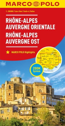 MARCO POLO Karte Frankreich Rhône-Alpes, Auvergne Ost 1:300 000