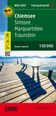 Chiemsee, Simssee, Marquartstein, Traunstein, Wander + Radkarte 1:50.000, mit Outdoor Guide