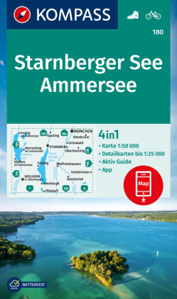 KOMPASS Wanderkarte Starnberger See, Ammersee