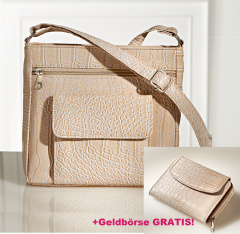 Tasche Karin beige + Geldbörse GRATIS