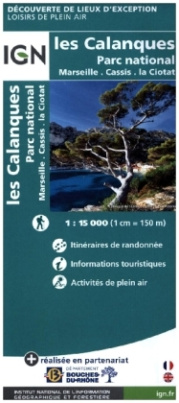 IGN Karte, Carte de loisirs de plain air Les Calanques de Marseille à Cassis