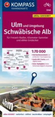 KOMPASS Fahrradkarte 3346 Ulm und Umgebung, Schwäbische Alb 1:70.000