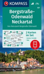 KOMPASS Wanderkarten-Set 827 Bergstraße-Odenwald, Neckartal, Geo-Naturpark Bergstraße-Odenwald (2 Karten) 1:50.000