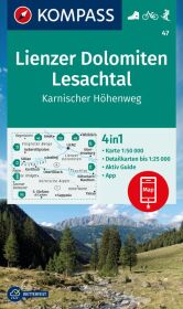 KOMPASS Wanderkarte 47 Lienzer Dolomiten, Lesachtal, Karnischer Höhenweg 1:50.000