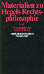 Materialien zu Hegels Rechtsphilosophie. Bd.1